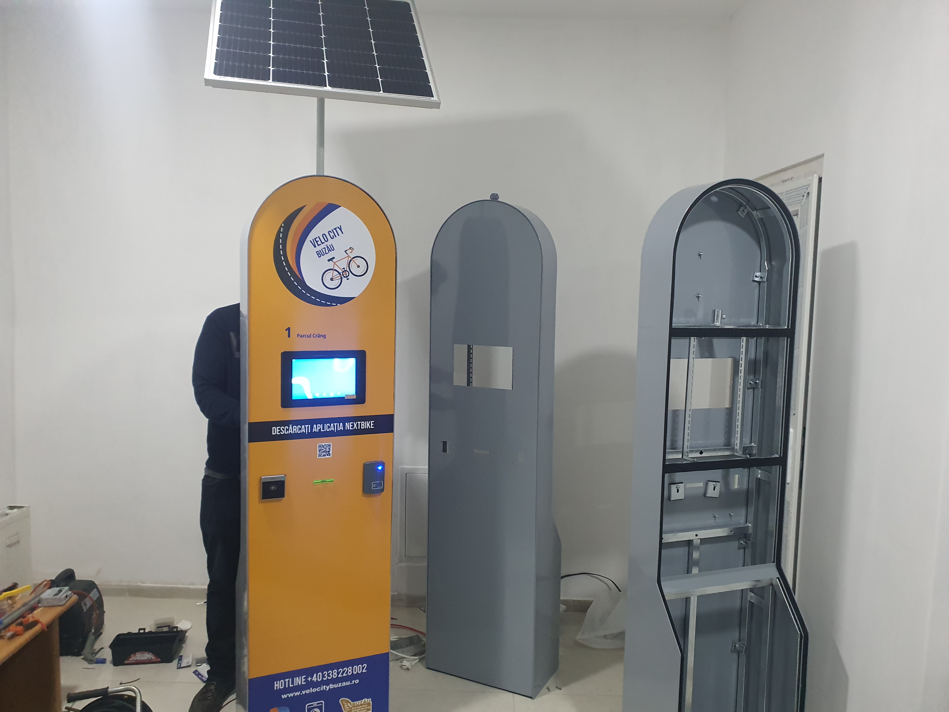custom-built totem prototype on the manufacturing floor